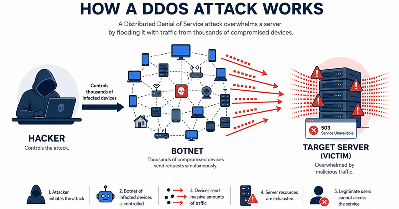 Come funziona un attacco DDoS